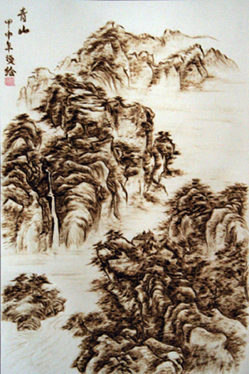 内蒙古卢云山布烙画
